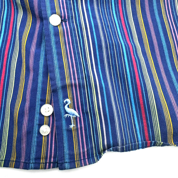 TAILORBYRD Mens XL Button up Shirt Long Sleeve Rainbow Stripe Contrast Flip Cuff - Picture 5 of 11